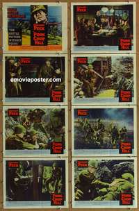 c669 PORK CHOP HILL 8 movie lobby cards '59 Gregory Peck, Rip Torn