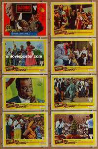 c738 SATCHMO THE GREAT 8 movie lobby cards '57 Louis Armstrong bio!