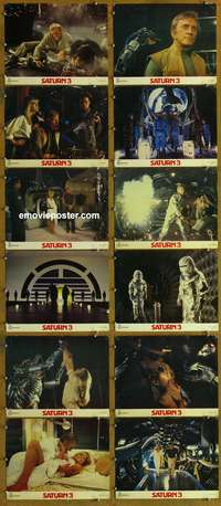 c008 SATURN 3 12 English movie lobby cards '80 Kirk Douglas, Farrah Fawcett