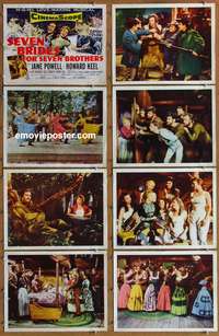 c752 SEVEN BRIDES FOR SEVEN BROTHERS 8 movie lobby cards '54 Jane Powell