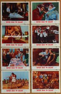 c754 SEVEN SEAS TO CALAIS 8 movie lobby cards '62 pirate Rod Taylor!