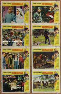 c759 SHENANDOAH 8 movie lobby cards '65 James Stewart, Civil War!