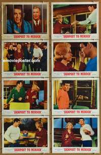 c767 SIGNPOST TO MURDER 8 movie lobby cards '65 all potential killers?