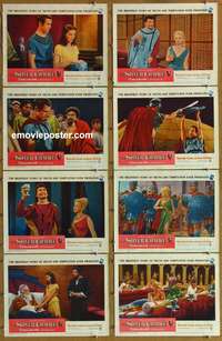 c771 SILVER CHALICE 8 movie lobby cards '55 Mayo, 1st Paul Newman!