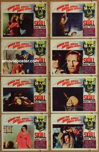 c777 SKULL 8 movie lobby cards '65 Peter Cushing, Christopher Lee