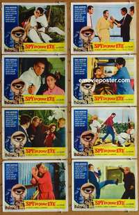 c793 SPY IN YOUR EYE 8 movie lobby cards '66 Dana Andrews spoof!