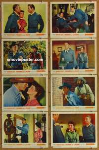 c849 THUNDER OVER THE PLAINS 8 movie lobby cards '53 Randolph Scott