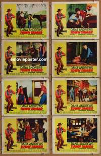 c861 TOWN TAMER 8 movie lobby cards '65 Dana Andrews, western!