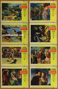c868 ULYSSES 8 movie lobby cards '55 Kirk Douglas, Silvana Mangano