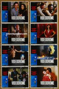 c879 VIDEODROME 8 movie lobby cards '83 David Cronenberg, sci-fi!