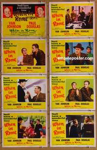 c900 WHEN IN ROME 8 movie lobby cards '52 Van Johnson, Paul Douglas