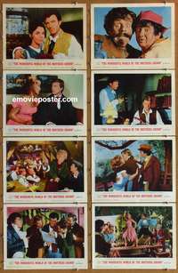 c914 WONDERFUL WORLD OF THE BROTHERS GRIMM 8 movie lobby cards '62