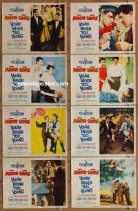 c934 YOU'RE NEVER TOO YOUNG 8 movie lobby cards '55 Martin & Lewis!