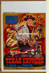 d010 FORT WORTH Belgian movie poster '51 Randolph Scott, Texas!