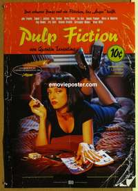 d526 PULP FICTION German movie poster '94 book cover style!
