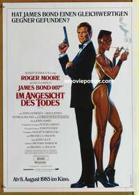 d543 VIEW TO A KILL advance German movie poster '85 Moore as James Bond!