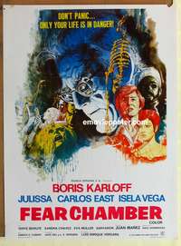 d102 FEAR CHAMBER Mexican movie poster '68 Boris Karloff, horror