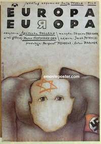 d287 EUROPA EUROPA Polish movie poster '90 Holland, Morowski art!