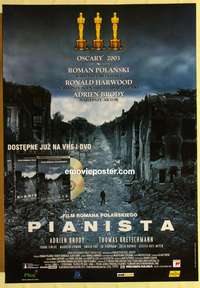 d309 PIANIST video Polish movie poster '02 Polanski, Adrien Brody