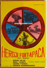 d558 FORT APACHE Yugoslavian movie poster '60s John Wayne, Henry Fonda