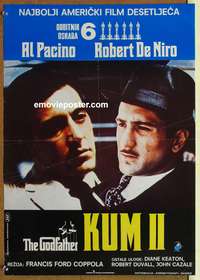 d562 GODFATHER 2 Yugoslavian movie poster R80s De Niro, Coppola, Pacino