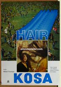 d564 HAIR Yugoslavian movie poster '79 Milos Forman, Treat Williams