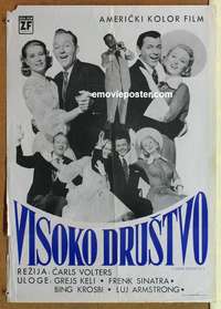 d566 HIGH SOCIETY Yugoslavian movie poster '60s Frank Sinatra, Crosby