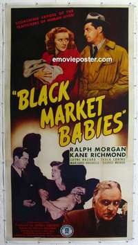f051 BLACK MARKET BABIES linen three-sheet movie poster '45 Morgan, Kane Richmond
