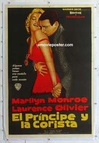 f293 PRINCE & THE SHOWGIRL linen Argentinean movie poster '57