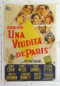 f274 CENTENNIAL SUMMER linen Argentinean movie poster '46 Jeanne Crain, Wilde