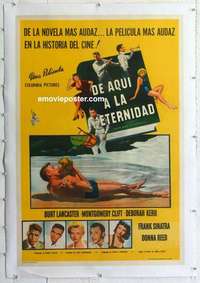 f279 FROM HERE TO ETERNITY linen Argentinean movie poster '53
