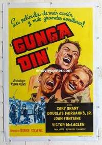 f282 GUNGA DIN linen Argentinean movie poster R40s Grant, Fairbanks