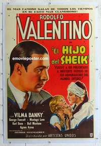 f299 SON OF THE SHEIK linen Argentinean movie poster R30s Valentino