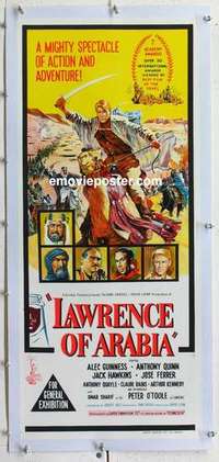 f137 LAWRENCE OF ARABIA linen Aust daybill movie poster '63 David Lean classic!
