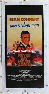 f138 NEVER SAY NEVER AGAIN linen Aust daybill movie poster '83 Connery