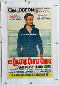 f143 400 BLOWS linen Belgian movie poster '59 Francois Truffaut, Leaud