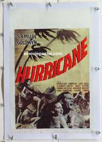 f146 HURRICANE linen Belgian movie poster '40s Dorothy Lamour, Hall