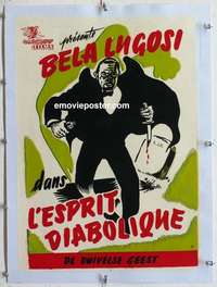 f156 VOODOO MAN linen Belgian movie poster '44 Bela Lugosi, horror