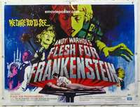 f208 ANDY WARHOL'S FRANKENSTEIN linen British quad movie poster '74