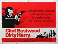 f210 DIRTY HARRY linen British quad R70s great image of Eastwood pointing gun, Siegel classic!