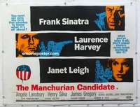 f212 MANCHURIAN CANDIDATE linen British quad movie poster '62 Sinatra