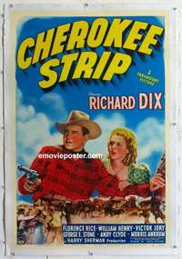 f331 CHEROKEE STRIP linen one-sheet movie poster '40 Richard Dix