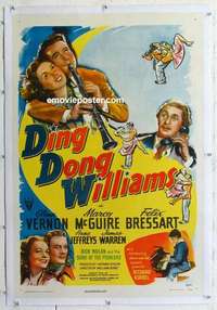 f348 DING DONG WILLIAMS linen one-sheet movie poster '45 Vernon, McGuire