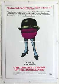 f349 DISCREET CHARM OF THE BOURGEOISIE linen int'l one-sheet movie poster '72