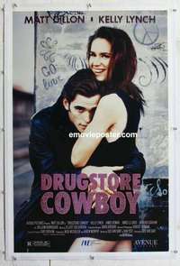 f356 DRUGSTORE COWBOY linen video one-sheet movie poster '89 Dillon, Lynch