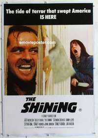 f206 SHINING linen English one-sheet movie poster '80 Jack Nicholson, Kubrick