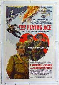 f366 FLYING ACE linen one-sheet movie poster '26 black cast war movie!