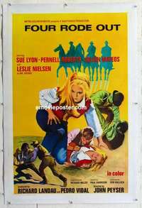 f369 FOUR RODE OUT linen int'l one-sheet movie poster '69 sexy Sue Lyon, Leslie Nielsen