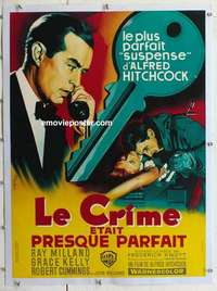f190 DIAL M FOR MURDER linen French 22x31 movie poster R62 Hitchcock
