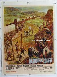 f199 WAY WEST linen French 23x31 movie poster '67 Kirk Douglas, Mitchum